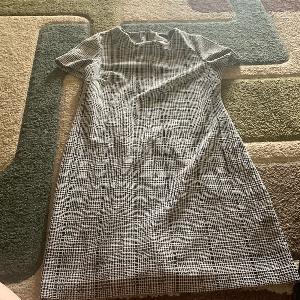 Calvin Klein blk/white plaid dress